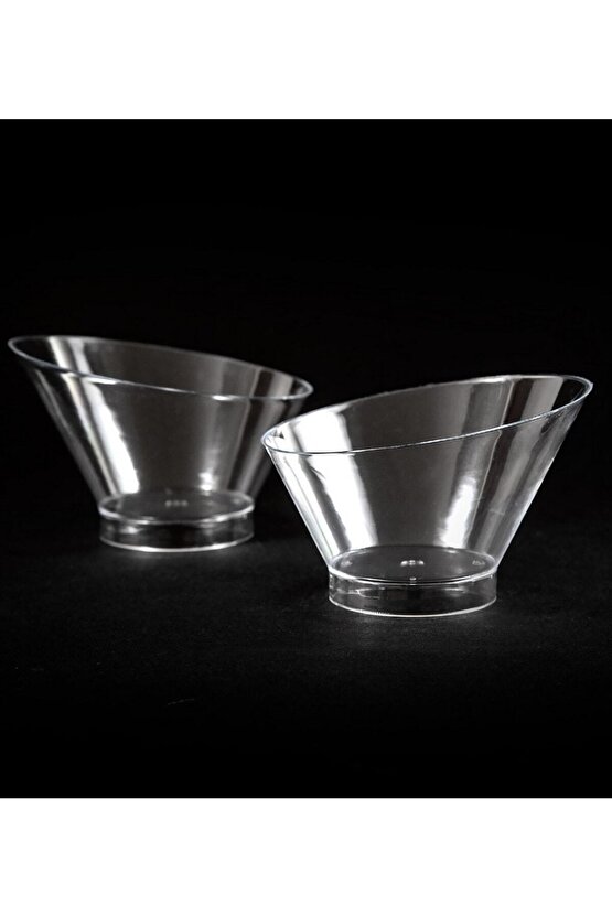 14 SÜS Plastik Oval Tatlı Kabı Kasesi 220cc 15 Adet