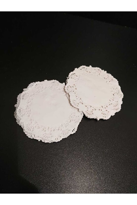 Fincan Kupa Bardak Altlığı 12 cm Dantel Kağıt Bardak Tabak İçi Altlık 50 Adet