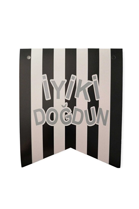 Siyah Beyaz Beşiktaş Taraftar Iyi Ki Doğdun Banner Doğum Günü Uzar Yazı