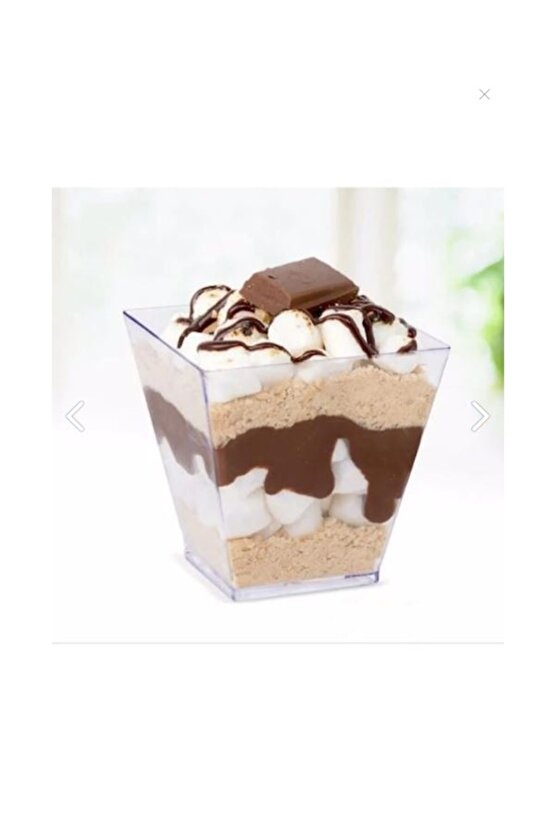 Pvc Prizma Mini Mika Plastik Kare Kap Küp Sunum Kase 120 Cc 25 Adet