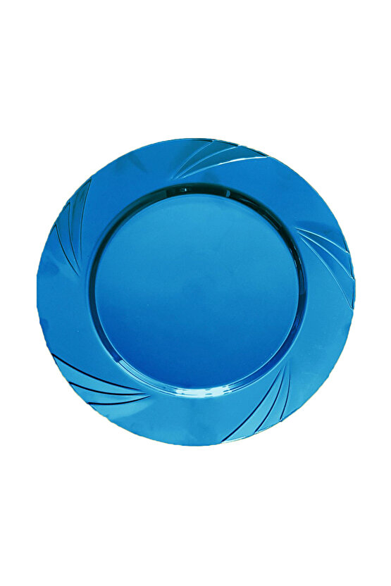 Plastik Tabak Sert Lüks 22cm (6 Adet) Lacivert