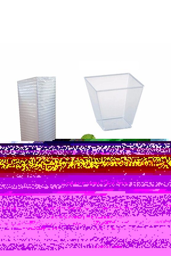 Pvc Prizma Mini Mika Plastik Kare Kap Küp Sunum Kase 120 Cc **12**.adet Sunumluk**