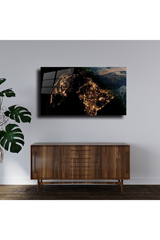 Dünya Temalı Cam Tablo Duvar Dekoru 1