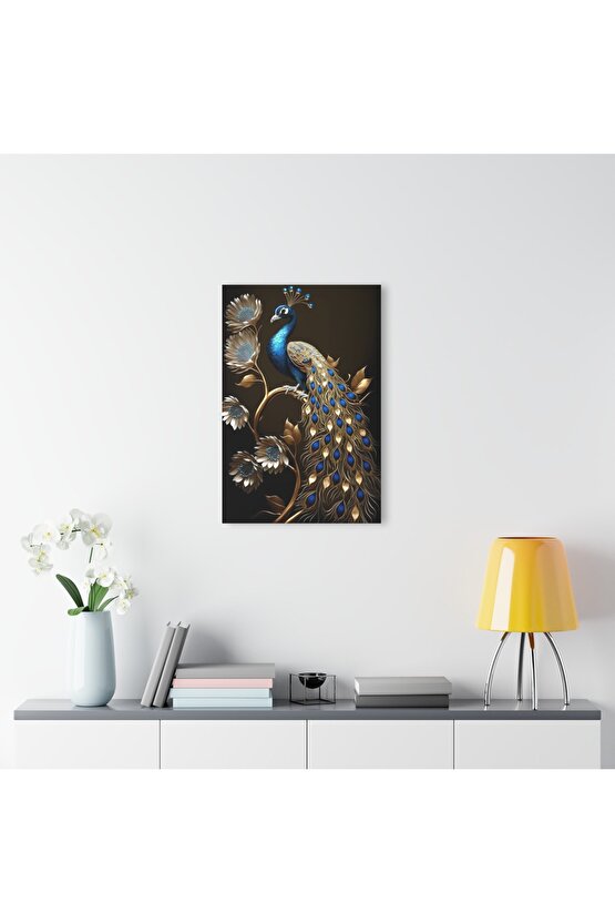 Tavus Kuşu Cam Tablo Duvar Dekoru 3