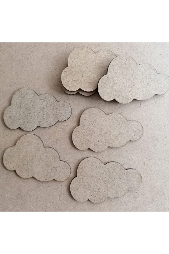 25 Adet Ahşap 3 Mm Ham Lazer Kesim Mdf Yazısız Bulut Magnet Makrome El Işi Süsü Malzeme 7,5x5cm