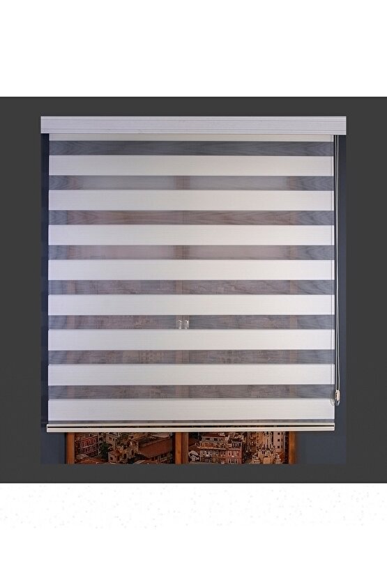 Micro Plise Beyaz Zebra Perde