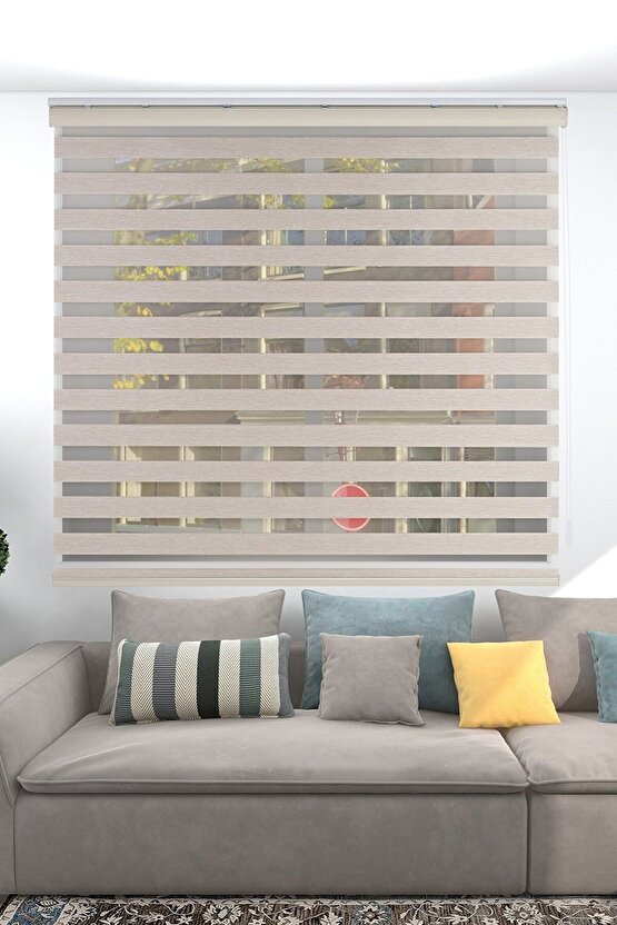 Açık Kahve Bambu Zebra Perde