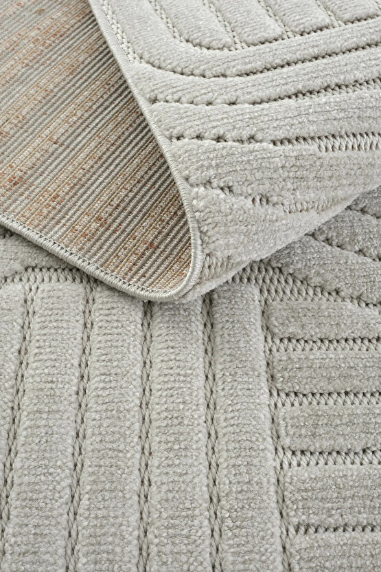 Dizayn Kaymaz Taban Koridor Halısı Kesme Yolluk Mutfak Halısı Modern Salon Halısı 1090 GRİ