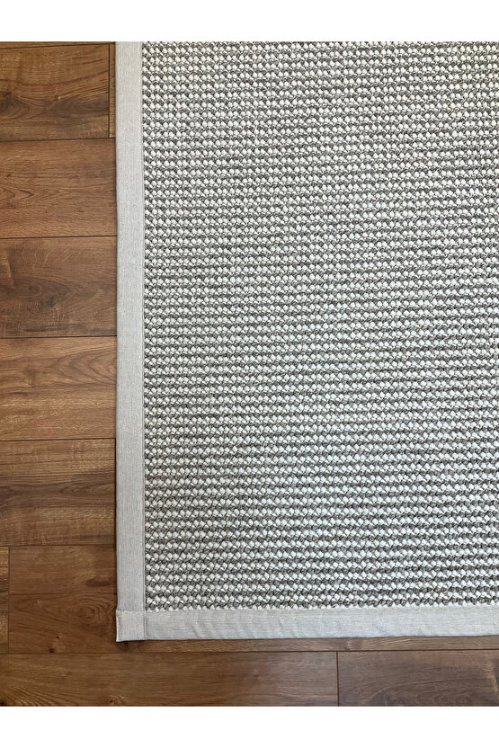 Kumaş Bordür Gri Bukle Krem Bordür  Halı Salon Koridor Mutfak Çocuk Odası Halısı  Kilim S269