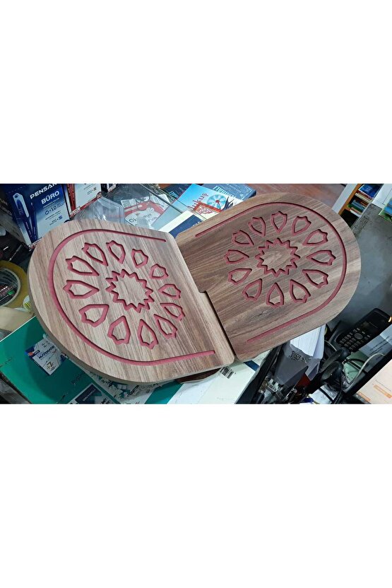 Masaüstü Ahşap Rahle Selçuklu Motifli Portatif Ergonomik Kitap Okuma Sehpası