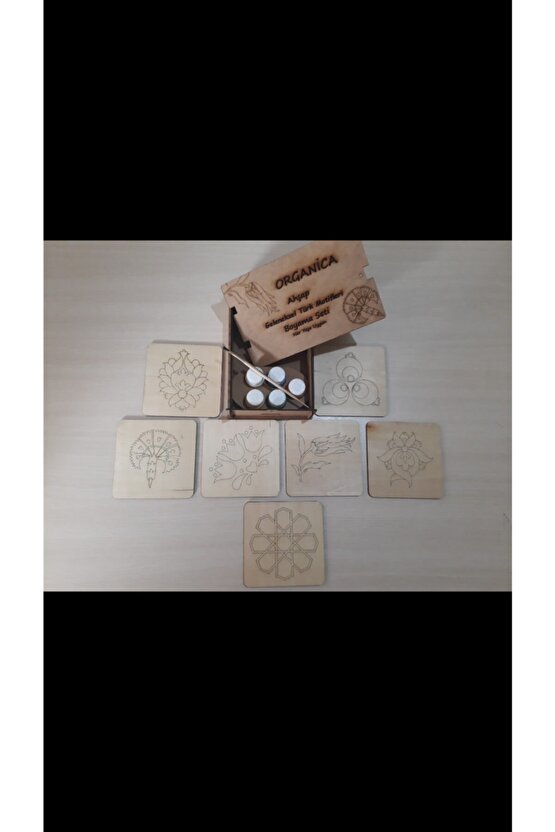 Ahşap Geleneksel Türk Motifleri Beceri Geliştiren Boyama Seti