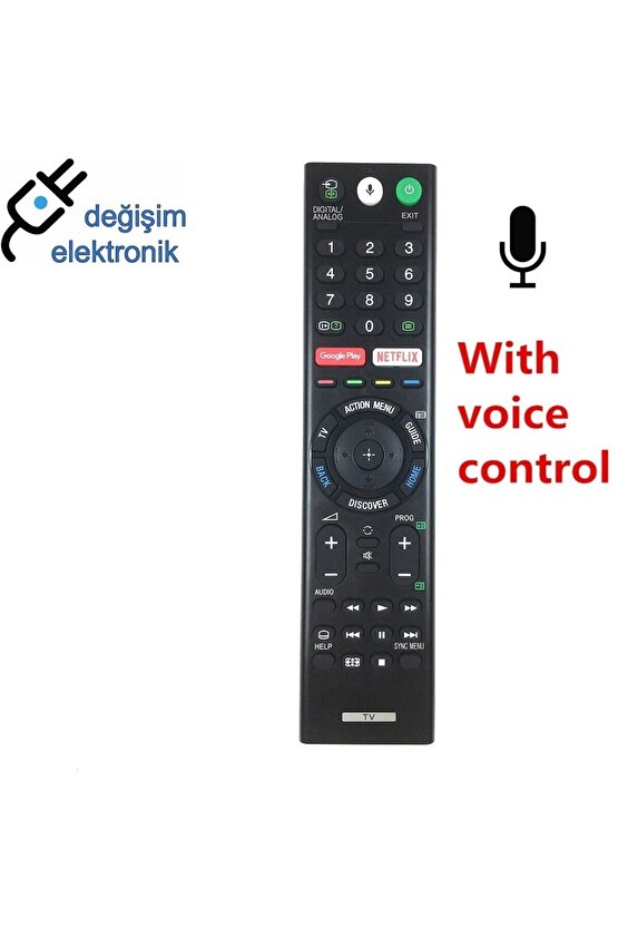 Sony Rmf-tx300e Android Led Tv Kumandası Ses Komutlu Uyumlu