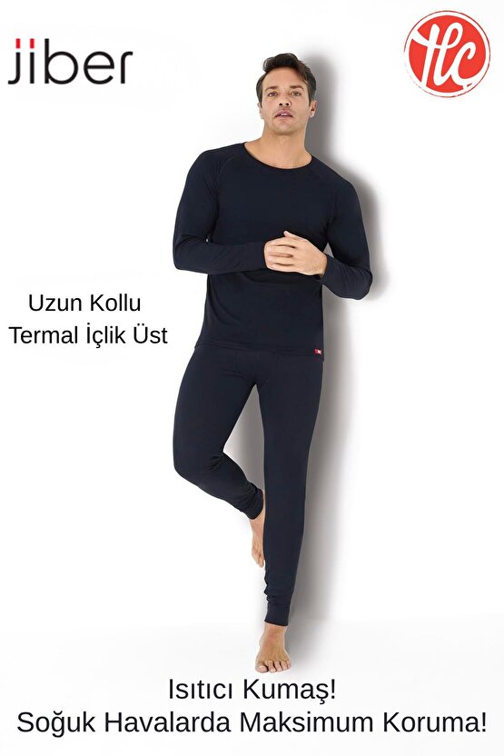 173 Erkek Yuvarlak Yaka Uzun Kollu Isıtıcılı Termal İçlik Üst