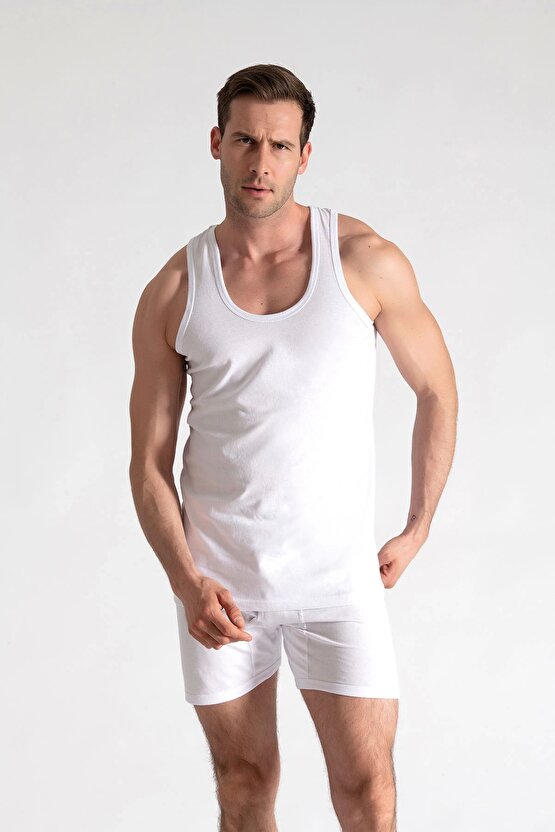 6lı %100 Pamuklu Erkek Beyaz Askılı Atlet Özel Fiyat