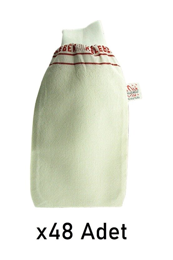 Kalın Beyaz Banyo Hamam Kesesi Lastikli 48 Adet