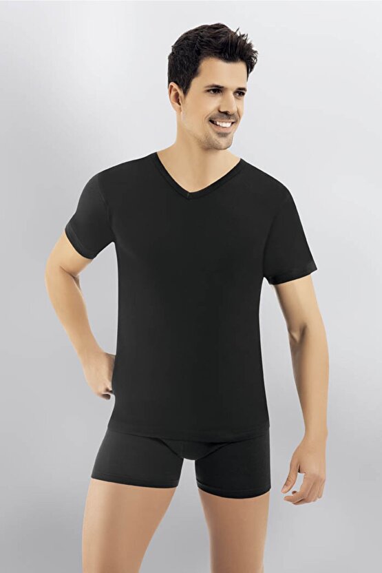 2009 V Yaka Yarım Kol Termal Erkek Atlet Üst Içlik