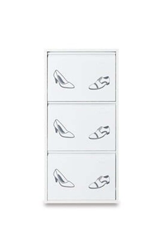 3’lü Metal Ayakkabılık (Beyaz-Ayakkabı) | Ev ve Ofisler İçin Uygun Seçim