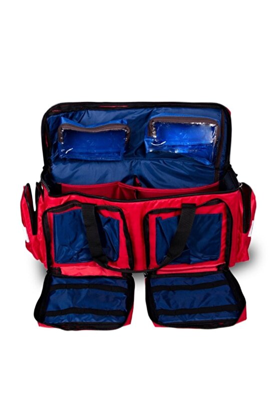 Ilk Yardım Çantası 2 Çepli Büyük Boy Kırmızı Uyumlu