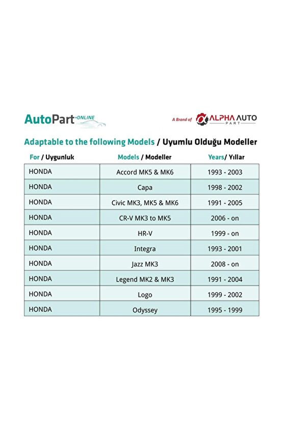 Honda Accord Civic CR-V Odyssey Jazz için Tampon Panel Klips - 50 Adet