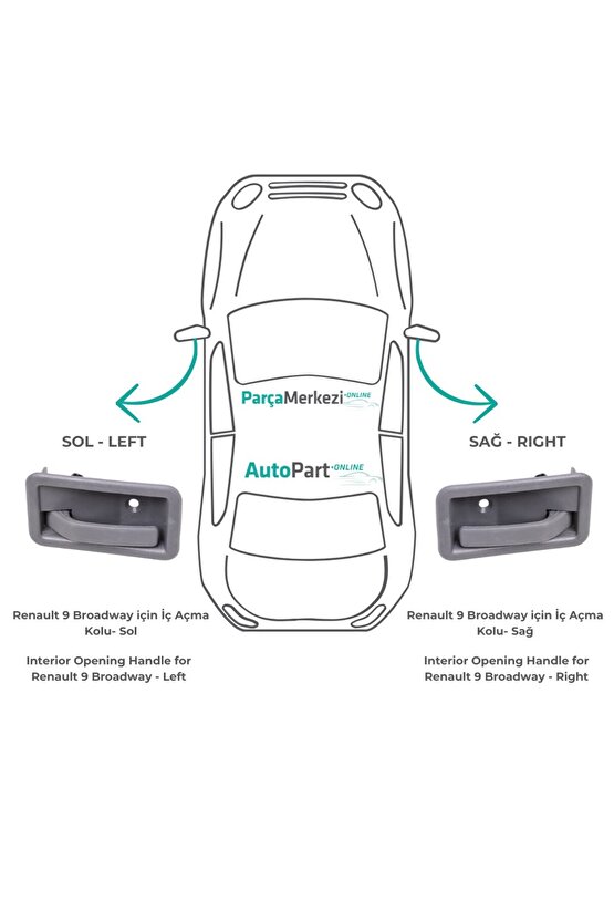 Renault 9 Broadway için İç Açma Kolu- Sağ-Sol-Set