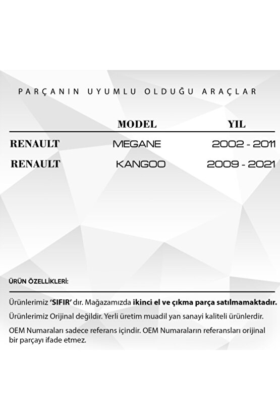 Renault Megane, Kangoo Için Radyatör Bağlantı Ayağı