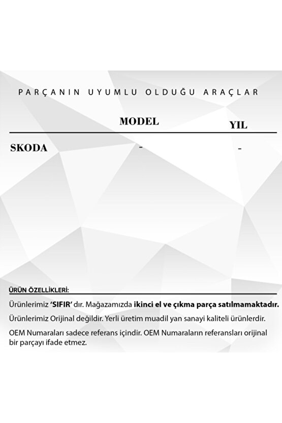 Skoda için Kilometre Dişlisi