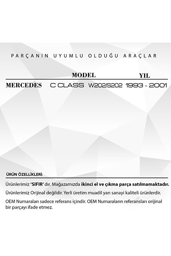 Mercedes C Class W202s202 Için Cam Sunroof Tamir Seti