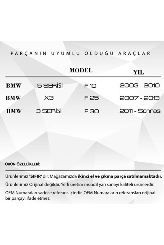 Bmw 5 Serisi F10 E60,3 Serisi E92 E93 F30 Için Kapı Vakum Pompası Motor Dişli Takımı