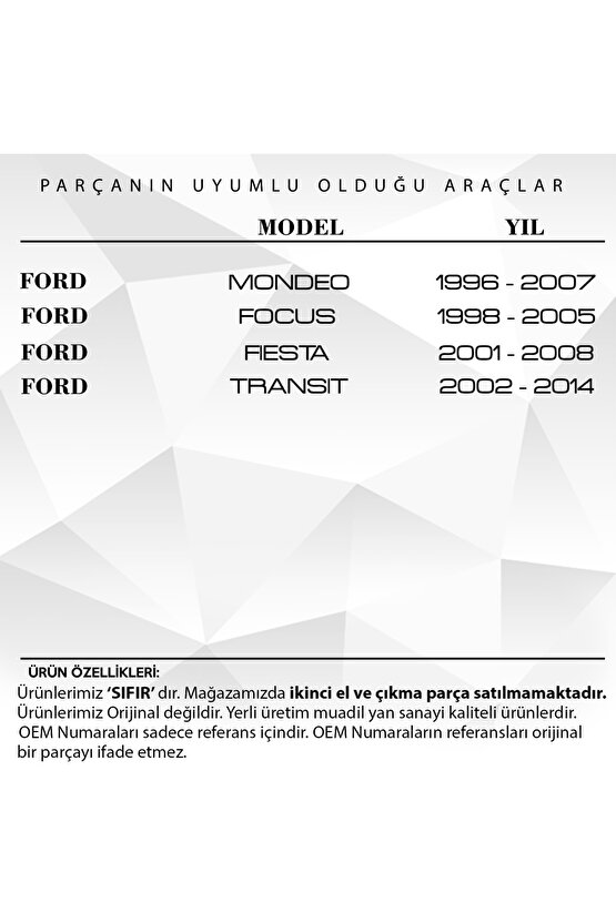 Ford Focus, Mondeo,fiesta,transit Için Pedal Lastiği
