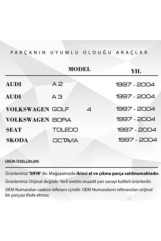 Audi Volkswagen Seat Skoda Için Fren Debriyaj Pedal Lastiği