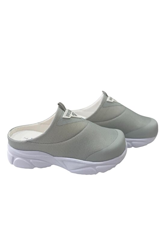 Ortopedik Hastane Aşçı Doktor Terliği Klasik Terlik Kaymaz Tabanlı Terlik Kadın Gri
