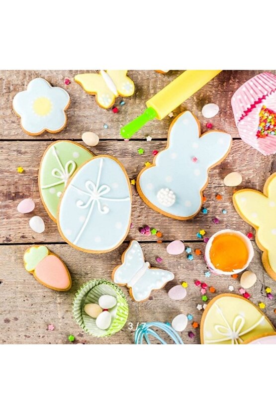 Narkalıp Havuç Yumurta Tavşam Kurabiye Kalıbı 3 Lü