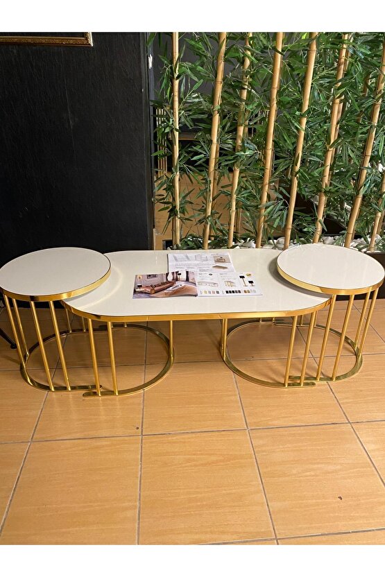 Ultra Lak Kaplama 2 1 Orta Sehpa Ve Zigonlar Paslanmaz Metal Hıghglass Yüzey 18mm Mdf