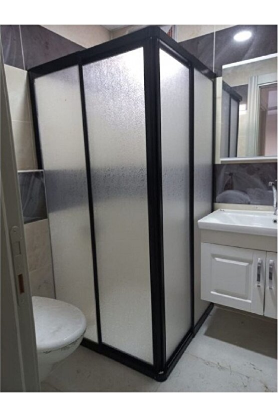 90*90 SİYAH KÖŞE MİKA DUŞAKABİN