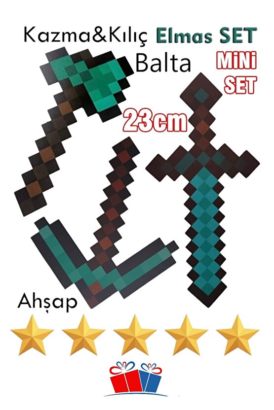 Şımartan Elmas 3 Lü Set Ahşap Figür Oyuncak