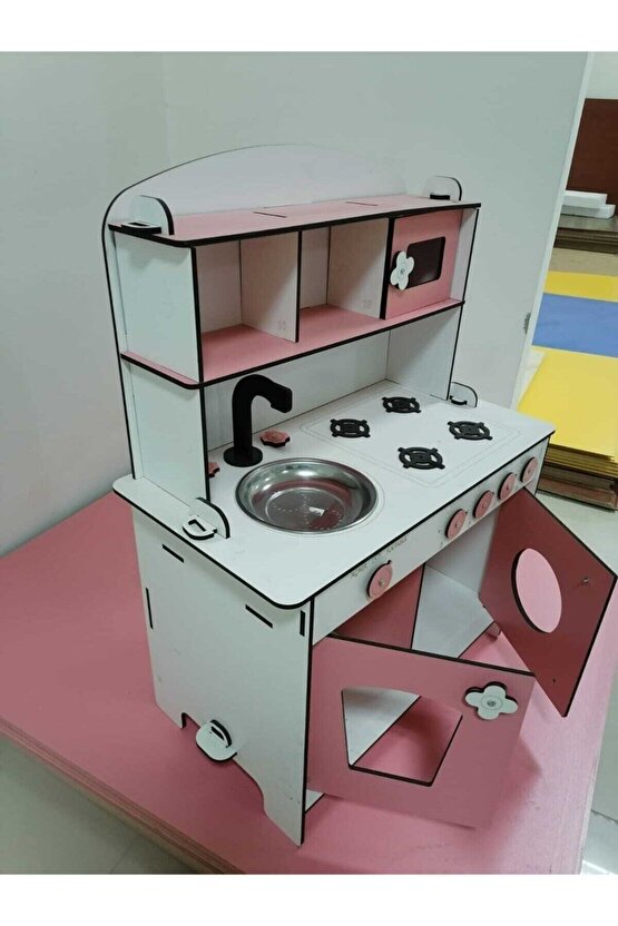 Ahşap Oyuncak Mutfak 6mm Pembe