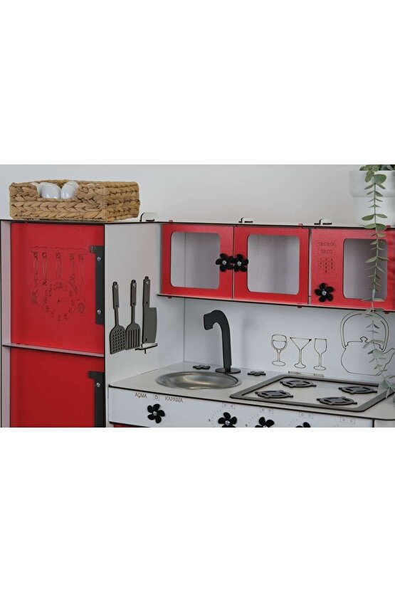 Ahşap Oyuncak Mutfak Buzdolaplı