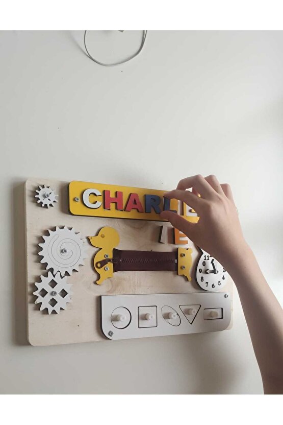 Ahşap oyuncaklar, Aktivite Eğitim Tahtası, Montessori Oyuncak, Busy Board - TABLET BOY