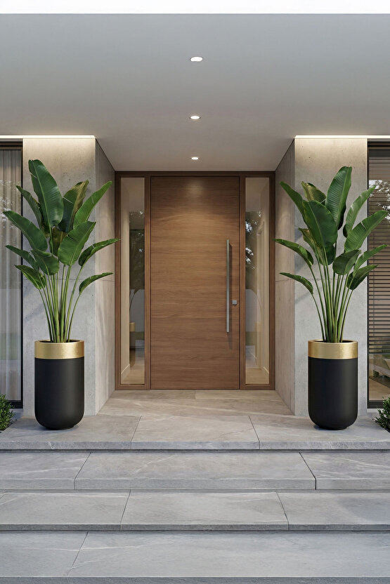 Aura Colonna Fiber Sütun Saksı 70x40cm Mat - İç Mekan Dış Mekan