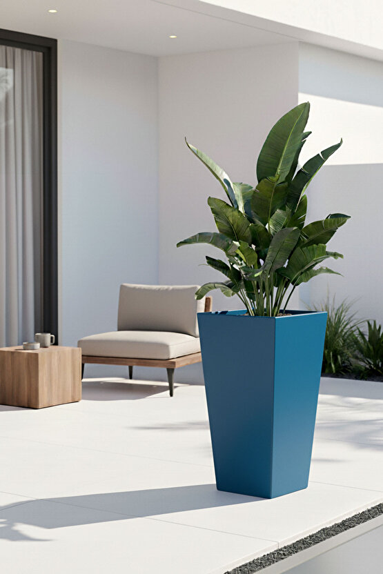 Aura Conica Fiber Konik Saksı 70x40cm Mat - Büyük Boy - Üst Açıklık 40cm - Yükseklik 70cm