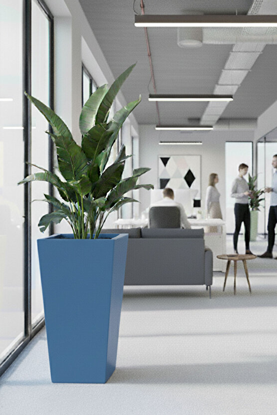 Aura Conica Fiber Konik Saksı 70x40cm Mat - Büyük Boy - Üst Açıklık 40cm - Yükseklik 70cm