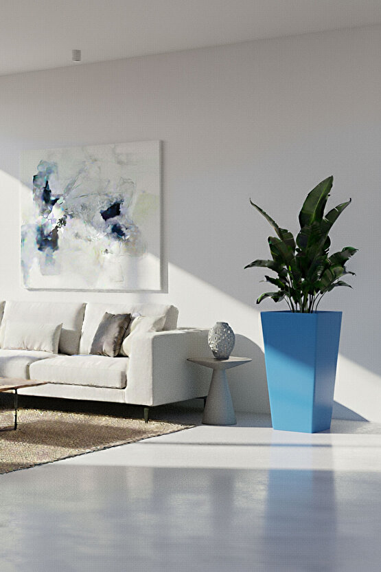 Aura Conica Fiber Konik Saksı 70x40cm Mat - Büyük Boy - Üst Açıklık 40cm - Yükseklik 70cm