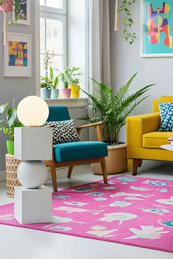 Sphere Masif Ahşap & Küre Lambader - 80cm (BeyazSiyah Mat)