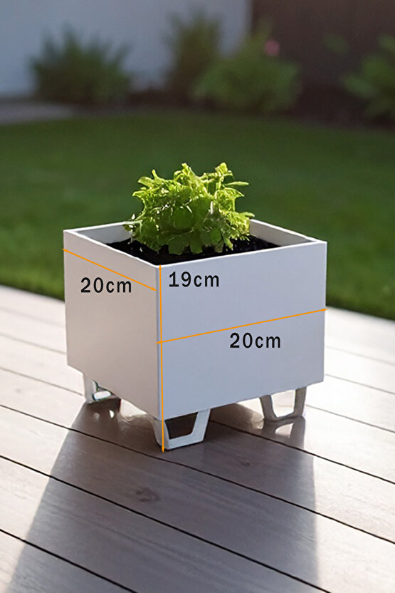 Duracube Mini Boy Metal Saksı - 19x20x20cm Y-D-G (Kaynaklı & Hazır Kullanım)