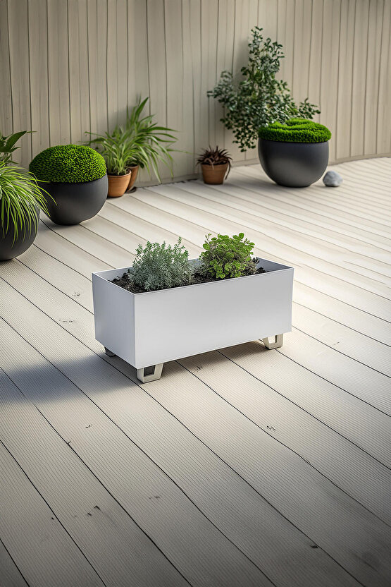 Duracube Metal Saksı - Büyük Boy 25cm x 30cm x 60cm (Y-D-G)