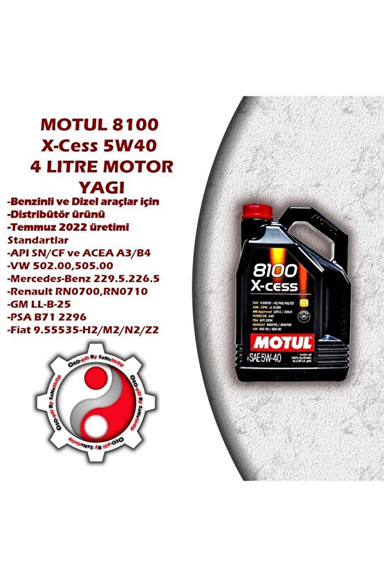 5w40 8100 X-cess Tam Sentetik 4lt - Temmuz 2024 Üretimi