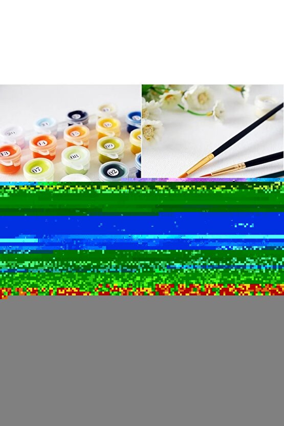 Sayılarla Boyama Kasnaklı Tablo Seti Fırça Boya Dahil 40x50 Kayıkçı Barınağı