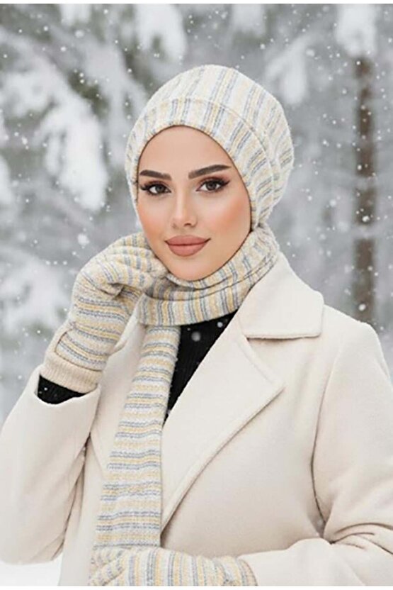 Kemik Çizgili Tesettür Bere