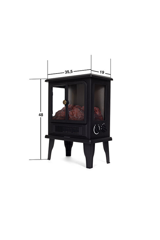 ELEKTRİKLİ ŞÖMİNE 1500 W 2 KADEMELİ ELEKTRİKLİ SOBA LEDLİ ATEŞ EFEKTLİ ŞÖMİNE BACASIZ ŞÖMİNE