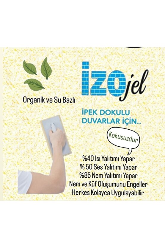 Organik Ipek Sıva - Dekoratif Yalıtım Sıvası - Ses & Isı & Nem Yalıtımı - Izo-064 - 4 M2
